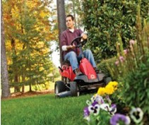 Mowing with a riding mower